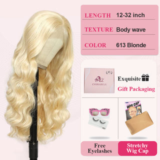 #613 Body Wave HD Lace Front Wigs Human Hair Glueless Wig Transparent Lace Frontal Wigs CVOHAIR