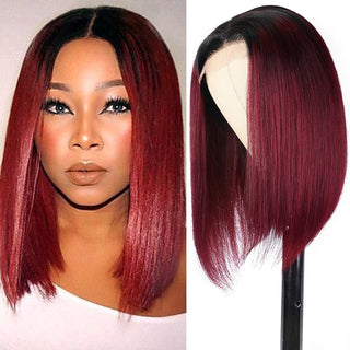 #99J Bob Straight HD Lace Front Wigs Human Hair 180% Density Transparent Lace Frontal Wigs Pre Plucked With Baby Hair CVOHAIR