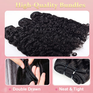 CVOHAIR Body Wave Echthaar 3 Bündel Echthaar 100% Unbehandeltes Weave Bundles Echthaar Doppelschuss