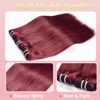 #99J Straight 10A Bundles Virgin Hair 100% Unprocessed Weave Human Hair Double Weft CVOHAIR