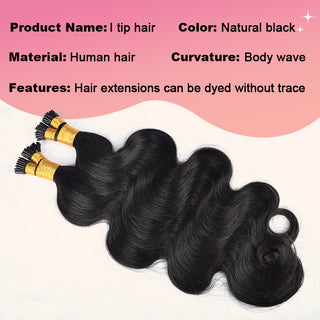 Body Wave I Tip Hair Extensions 100% Real Human Hair 100g CVOHAIR