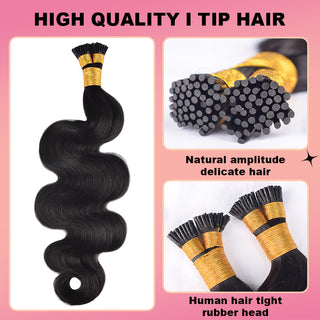 Body Wave I Tip Hair Extensions 100% Real Human Hair 100g CVOHAIR