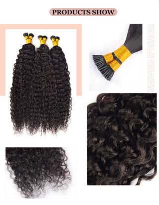 Deep Curly I Tip Hair Extensions 100% Real Human Hair 100g CVOHAIR