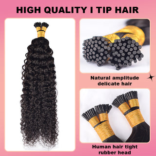 Deep Curly I Tip Hair Extensions 100% Real Human Hair 100g CVOHAIR