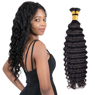 Deep Wave I Tip Hair Extensions 100% Real Human Hair 100g CVOHAIR