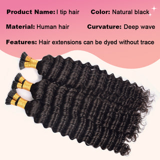 Deep Wave I Tip Hair Extensions 100% Real Human Hair 100g CVOHAIR