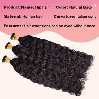 Italian Curly I Tip Hair Extensions 100% Real Human Hair 100g CVOHAIR