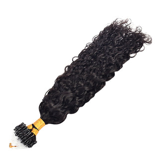 Natural Black Italian Curly Mirco Ring Hair Extension 100% Real Human Hair CVOHAIR