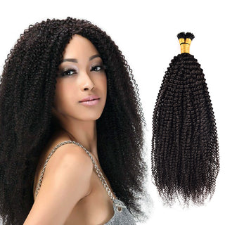 Kinky Curly I Tip Hair Extensions 100% Real Human Hair 100g CVOHAIR