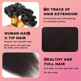 CVOHAIR 6 pièces pince droite dans les Extensions de cheveux vrais cheveux humains PU sans couture pince ins noir naturel 110G