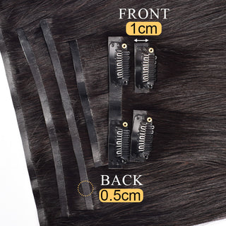 #1B 7Pcs Kinky Straight Free Shipping Small PU Seamless Clip ins Hair Extensions Real Human Hair 120G CVOHAIR