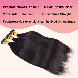 Straight I Tip Hair Extensions 100% Real Human Hair 100g CVOHAIR