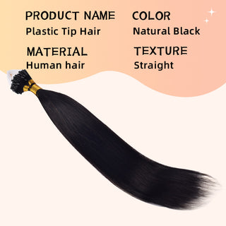 Natural Black Straight Mirco Ring Hair Extension 100% Real Human Hair CVOHAIR