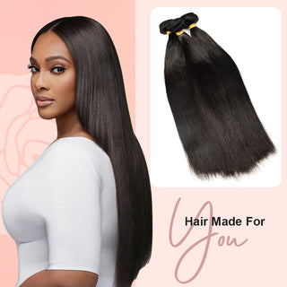 #1 Straight Hair 3 Bundles 100% Unprocessed Brazilian Virgin Human Hair Weave Bundles for Black Women CVOHAIR