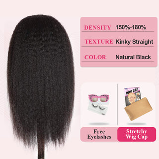 CVOHAIR Kinky Straight HD Lace Front Perücken Echthaar 200% Dichte Transparente Lace Frontal Perücken Vorgezupft Mit Babyhaar