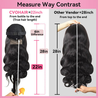 #1B Body Wave HD Lace Front Wigs Human Hair 200% Density Transparent Lace Frontal Wigs Pre Plucked With Baby Hair CVOHAIR