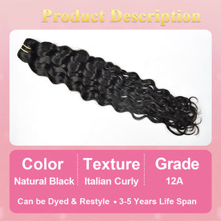 #1B Italian Curly Hair 12A Bundles 100% Unprocessed Brazilian Virgin Human Hair Weave Bundles CVOHAIR