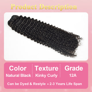 CVOHAIR – tissage de cheveux naturels crépus bouclés, Extensions de trame de cheveux 100% non traités, couleur noire naturelle, lots de 3