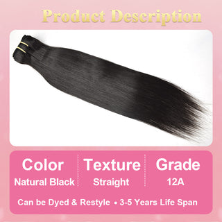 #1B Straight Hair 12A Bundles 100% Unprocessed Brazilian Virgin Human Hair Weave Bundles for Black Women CVOHAIR