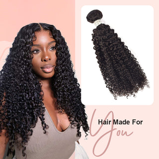 #1B Jerry Curly Human Hair Bundles Brazilian Virgin Weave Hair CVOHAIR