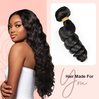 #1B Loose Wave Human Hair Weave 3 Bundles 100% Unprocessed Virgin Brazilian Remy Hair Bundles Natural Color CVOHAIR